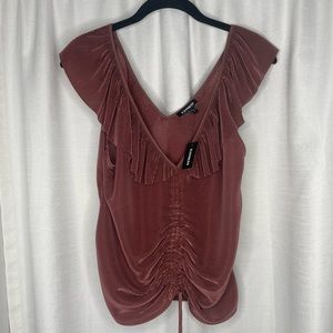 NWT Express Ruffle Sinched Crop Top